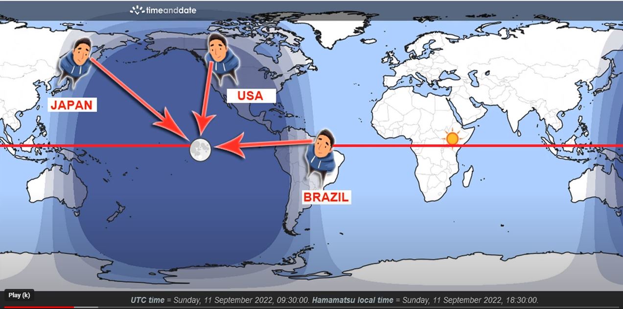 Flat Earth - Full Moon Seen in Japan And Brazil Simultaneously proves Flat Earth