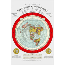 Flat Earth Map - Gleason's New Standard Map Of The World - Medium 18" x 24" 1892 Reproduction