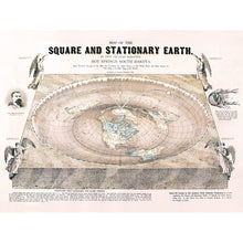 Flat Earth Map - Square and Stationary Earth Orlando Ferguson- Poster 24 x 18 Washed out version