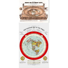 Flat Earth Maps SET: Gleason's Standard 24x36 & Square Stationary Earth 24x18