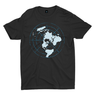 Flat Earth Map Shirt Black