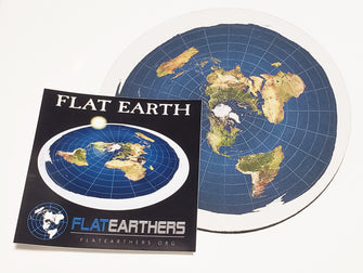 Flat Earth Map Premium Computer MousePad  - Flat Earthers Logo Flat Earth Bumper Sticker