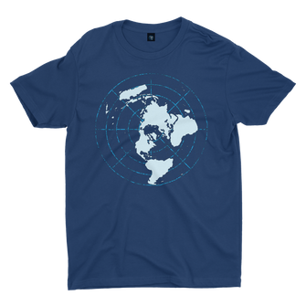 Flat Earth Map Shirt Navy