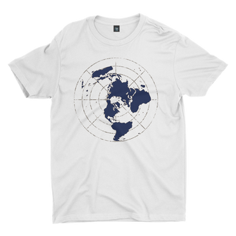 Flat Earth Map Shirt White