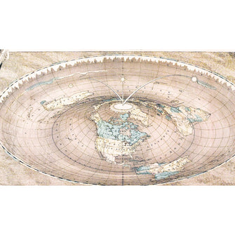 Flat Earth Map - Square and Stationary Earth Orlando Ferguson- Poster 24 x 18 Washed out version